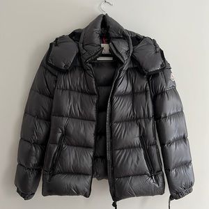 Moncler Puffer Jacket in Dark Gray Metallic